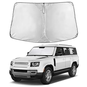 EcoNour Windshield Sunshade Compatible for Land Rover Defender 2020-2024 2025 2026, Sun Visor for Front Windshield & Window Sun Shade Cover, UV Heat Blocker & Protector, Car Accessories