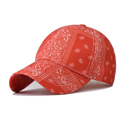 Xilery Women's New Flower Printed Cotton Baseball Cap Couple Hiking Hat Trucker Hat Orange