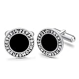 Viking Rune cufflinks for men Sterling Silver cuff links tuxedo studs Jewelry Gifts for Husband Fath
