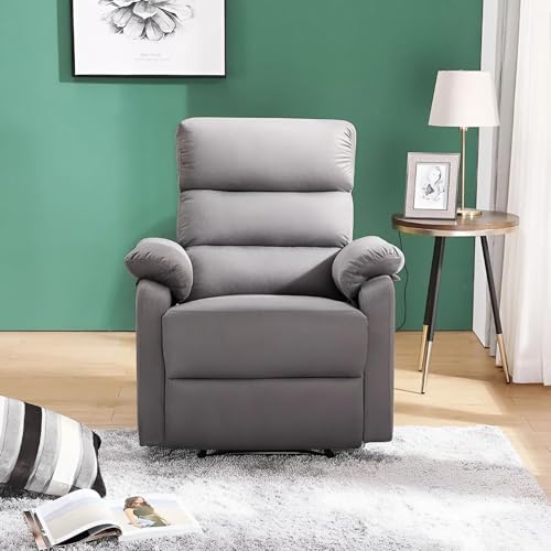 Image of Torque - Alenya 1 Seater Fabric Manual Recliner | Recliner Sofa /Chair for Living Room, Bedroom, Office (Grey) | 1 Year Warranty