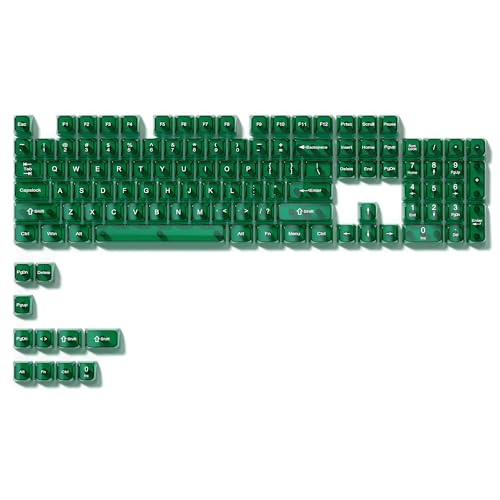 Image of dagaladoo Dark Green Clear keycap Set,Transparent keycaps 60 75 100 Percent,Crystal Jelly Keycaps,Shine Through Custom Key caps,MDA Profile Key Caps Keyboard for Mx Switches Mechanical Keyboard