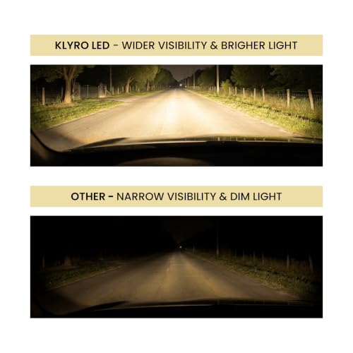 Image of klyro LED Headlight Bulb for Car 200W 20000LM 4300K Warm White Light | Plug & Play Waterproof LED Headlamp | High Visibility Night Driving Light | Pack of 2 HB3 /HB4 (9005 /9006)