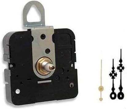 Clock Movement Mechanism, Choose Your Hands and Size, USA Made 1/4" Threaded Shaft, A Hands with Gold Second Hand