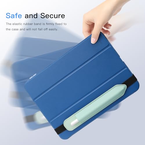 Image of MoKo Pencil Case Holder Fit The Apple Pencil (Pro and USB-C and 1st and 2nd Gen), Detachable Elastic Pocket for Stylus Pen with Elastic Band Attached to iPad Case, Field Green