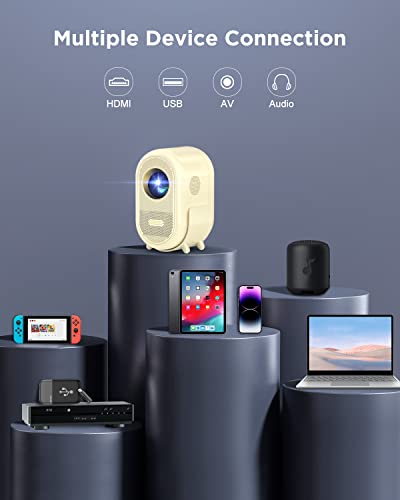 Projector With 5G Wifi And Bluetooth, Gusoyo Dx8 Native 1080P Projector, 12000L Portable Outdoor Movie Projector Support 4K Home Theater, Mini Projector Compatible With Ios/Android/Ps5/Hdmi/Tv Stick #TOP7