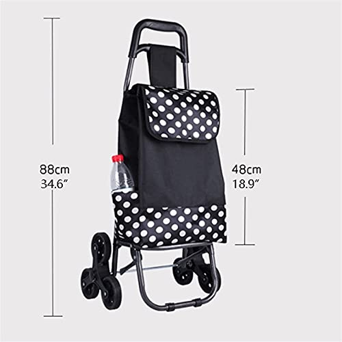 WLKINF Einkaufstrolley, faltbar, mit Rädern, Treppe, Klettern, Trolley, Gepäckwagen, für Lebensmittel, Wäsche, Bücher… – Bild 5