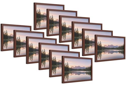 Image of 4x6 Inch Wooden Photo Frame | Fits 4x6 Photos | 0.5 mm Unbreakable Acrylic Front | Wall & Tabletop Display | Lightweight Gallery Style Frame for Home & Office (12, Rich Brown)