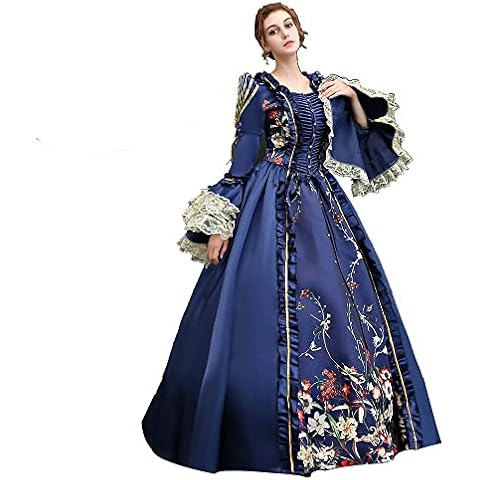 European-Style Court Costumes Stage Costumes European Royal Costumes Opera Theme Photography, Blue-4, Small Cover