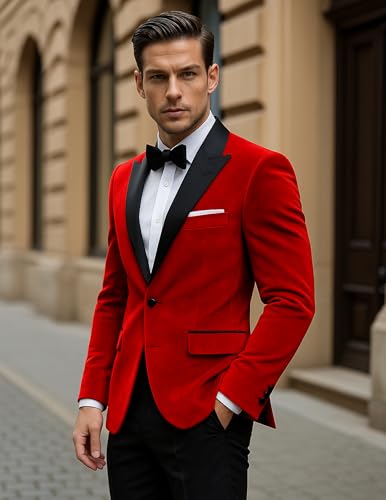 COOFANDY Mens Tuxedo Jacket Slim Fit Velvet Blazer One Button Suit Jacket for Wedding Prom Party2