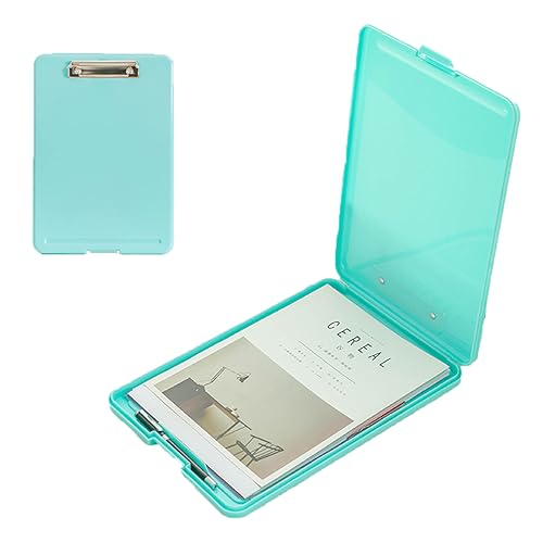 クリップボード A4ファイルボックス 2つ折り ファッションフォルダ ファイルボード バインダー 防水フォルダ 事務用品 書き込み簡単 携帯データボックス 業務用 ワークショップ用 (桜ピンク, W24*H35* 厚さ3.3cm) (ティファニー ブルー,
