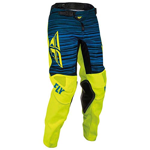 Fly Racing 2022 Youth Kinetic Wave Pants (Hi-Vis/Blue, 18)