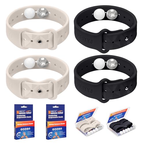 Image of Motion Sickness Bracelets for Adults & Kids Sea Sickness Wristbands for Travel Anti Nausea Bands for Motion & Morning Sickness Relief for Pregnant Women-Ideal for Car Air Cruise Travel-2 Pairs