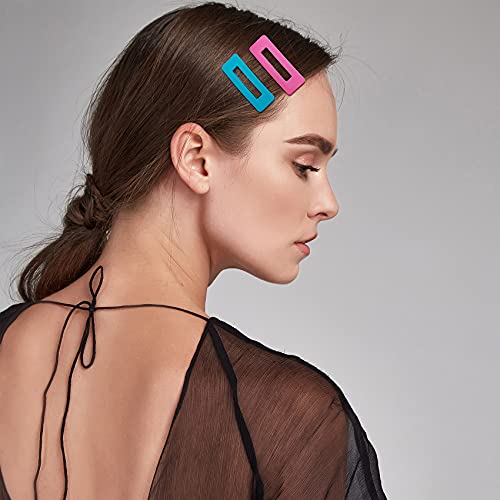 24 pinzas de cabello multicolor de acrílico y metal miniatura 4