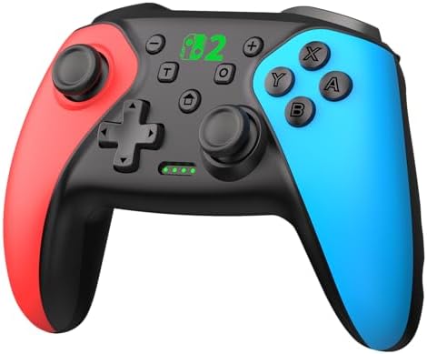 （09:00時点） Switch 2 コントローラーマクロ機能 背面ボタン付き スリープ解除 スイッチ コントローラー 無線 1000mAh大容量 6軸ジャイロセンサー 3階段TURBO 4段階振動 プロコンSwitch2/Switch1/Lite/OLED/Android/IOS/PC対応 赤＆ブルー