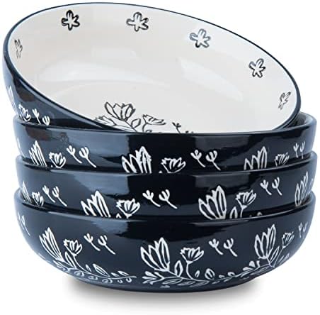 KINGSBULL HOME Pasta Bowls Salad Bowl Ceramic Bowl Set Rose Salad Bowls Large Bowl Porcelain Salad Plates