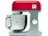 Kenwood kMix KMX750RD Küchenmaschine, 5 l Edelstahl Schüssel, Safe-Use-Sicherheitssystem, Metallgehäuse, 1000 Watt, inkl. 3-Teiligem Patisserie-Set und Spritzschutz, Rot