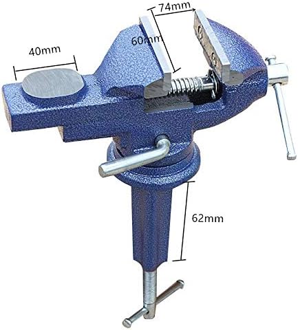 Miniatura 6 de Vise - Abrazadera de banco combinada de doble propósito, tornillo de mesa resistente con base giratoria para carpintería, conductos de corte,