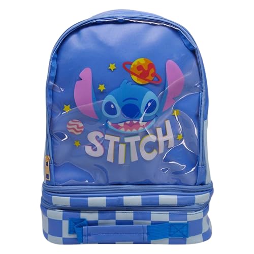 Zonacriativa - Mochila 3 em 1 Stitch Disney com lancheira térmica removível | Material resistente e ideal para carregar tudo nas aventuras com fofura