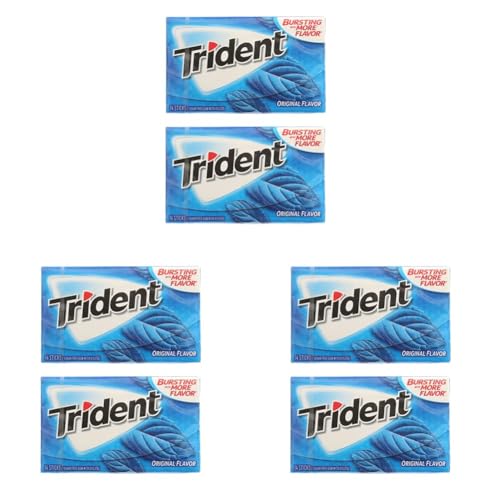 Image of Astonished Retail Trident Sugar Free Chewing Gum 2 Pieces Original Flavor 14 Sticks, 26.6 G(Pack Of 6)