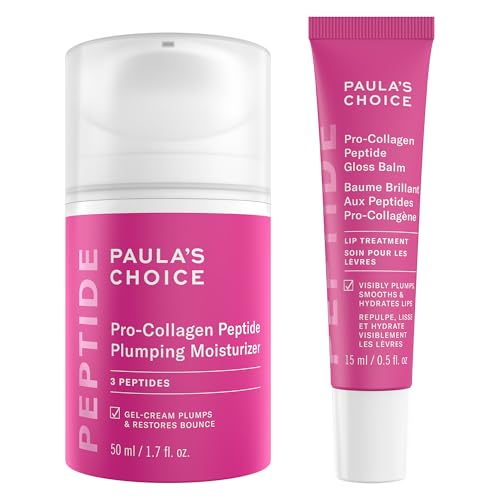 Paula's Choice Pro-Collagen Peptide Plumping Moisturizer, Daily Gel-Cream for Deep Lightweight Hydration & Pro-Collagen Peptide Gloss Lip Balm, Hydrates & Smooths Lips, Sheer Tint, Non-Sticky