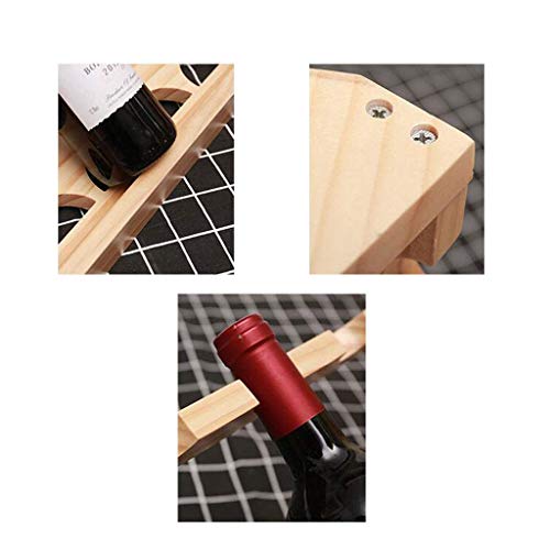 Soporte para botellas de madera sólida 30x27x46 cm miniatura 5
