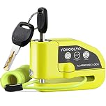 YOHOOLYO Bloccadisco Moto Antifurto con Allarme Sonoro 110DB, Accessori di Protezione 2 Chiavi, 1.5m Reminder per Motorino Motocross