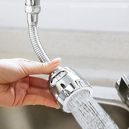 GOOLSKY Faucet Extender Kitchen Faucet Sprayer Attachment Movable 360° Rotatable Anti -Splash Water Saving Tap Faucet Extender with Universal Adapter Set Kitchen Sink Accessories Tools
