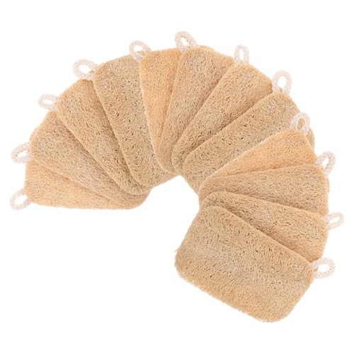 ARTSEWPLY 12 Stück Luffa Spülbürsten aus Natürlichem Luffaschwamm Weiche Wiederverwendbare Küchenschwämme für Geschirr Töpfe und Bad Hygienische Handbürsten für Sanfte Reinigung