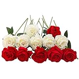 【Paquete】12 rosas artificiales a granel. (el jarrón NO está incluido).