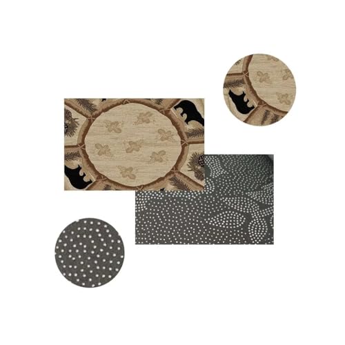 Tapete redondo tipo alfombra Rustic Lodge 3ft miniatura 4