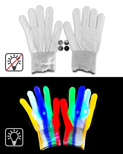 Longpo Halloween Purge Mask For Adults Led Light Up Scary Mask Cosplay Costume For Halloween Festival Masquerade Carnival Party (Ice Blue Pink Mask And Multi-Coloured Gloves) #TOP2