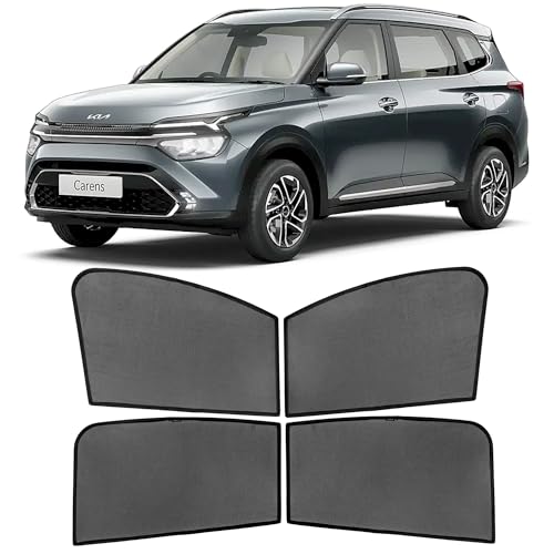 Image of Autostory Custom Fit Black Mesh Car Sunshade for Kia Carens | UV & Heat Protection Car Window Curtains | Privacy Car Sun Shade | Breathable Vehicle Specific Side Window Shades