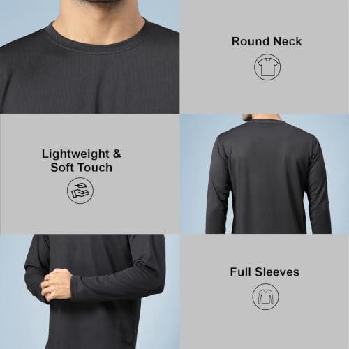 Image of CHKOKKO Gym T Shirts for Men Workout Solid Quick Dry Sports Men T-Shirts Breathable Lightweight Full Sleeve Regular Fit Round Neck Running Stylish Tshirt for man