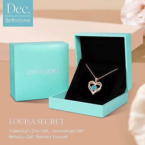 Louisa Secret Love Heart Birthstone Necklaces For Women 925 Sterling Silver Rose Gold Pendant Forever Diamond Jewelry Valentine's Day Christmas Anniversary Birthday Gifts For Wife Girlfriend Mother #TOP5