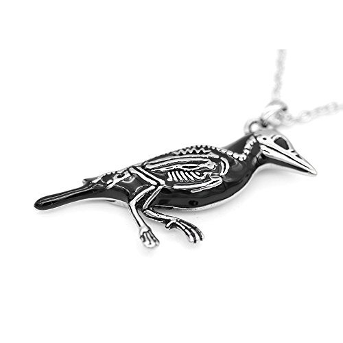 Controse Women's Silver-Toned Stainless Steel Rave N Bones Necklace with Pendant 28"3