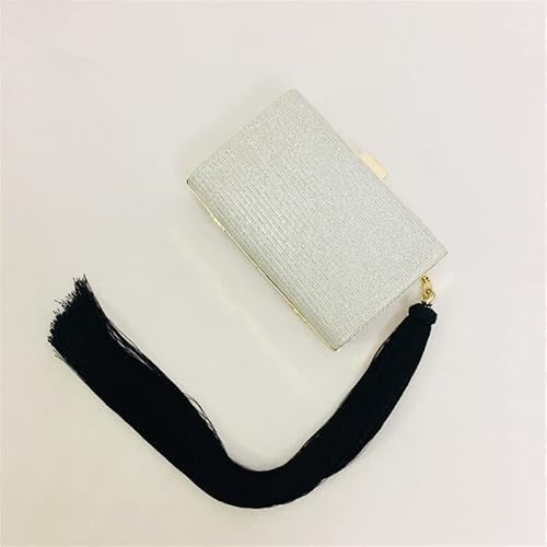 Bbsj Tassel Clutch Purse Evening Bags Silver Women's Wallet Wedding Party Chain Shoulder Crossbody Handbags #TOP1