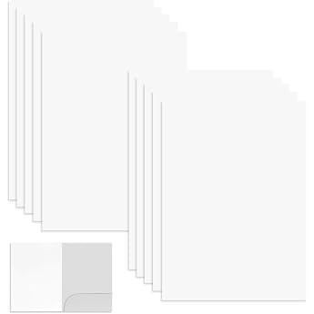 Pack of 10 Folder with Pocket A4 22 x 31 cm Kraft Document Folder with Bag Presentation Folder A4 Paper Document Folder with Business Card Slot for Office School Home White