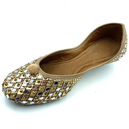 Chandrakala Bridal Mojaris for Women Flats Punjabi Jutti (WF131-P)4