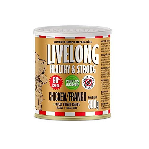 Livelong Alimento Completo Natural Ração Úmida Sabor Frango 300g Para Cães
