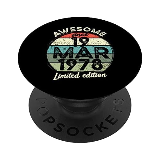 Camiseta de cumpleaños de 45 años, 19 de marzo de 1978, 45 cumpleaños PopSockets PopGrip Intercambiable