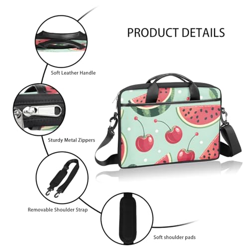 Shoulder Bag for Laptop Watermelon Cherry 14/15 Inch Laptop Sleeve Waterproof Computer Bag for Notebook & Tablet Shockproof Laptop Case for Work Travel4