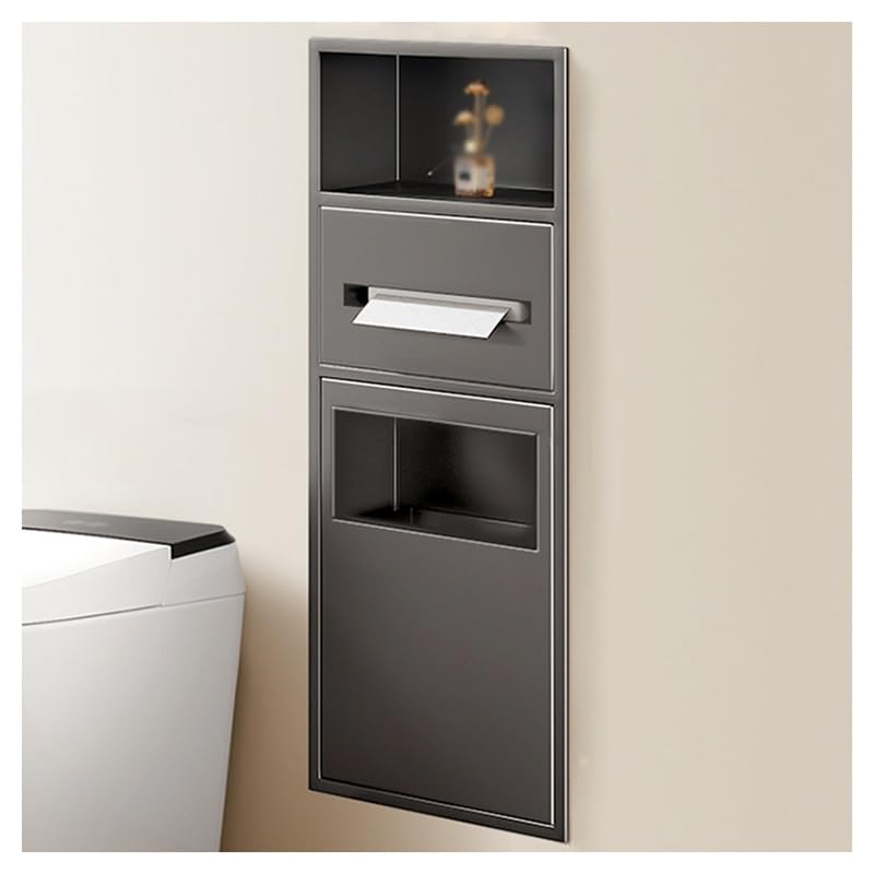 Bathroom Wall Niche Two Tier Wall Mounted Shower Caddy with Waterproof Shelf Stainless Steel Recessed Bathroom Storage Space