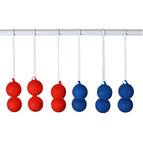 Win SPORTS Ladder Toss Bolo Replacement Set with Carring Case,Made from Hard Golf Balls (6 Pack) - for Outdoor Ladderball Toss and Golf Balls