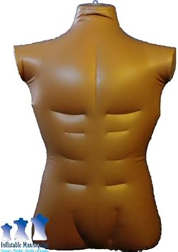 Inflatable Male Torso, Large Dark Tan