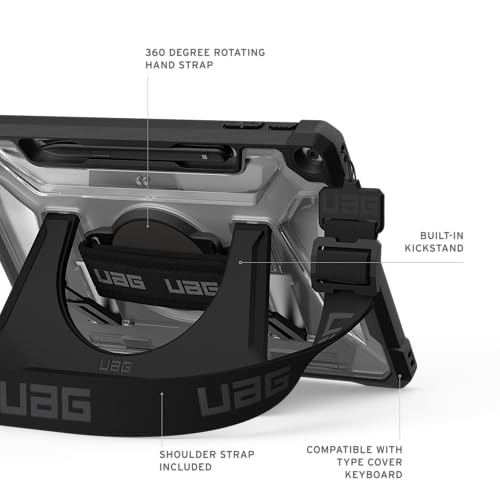 Image of Urban Armor Gear UAG Surface Pro 12 inch Case, Plasma Feather-Light Rugged Protective Case /Cover Designed for Surface Pro 1st Edition 12 inch (2025) with Built-in Kickstand Hand & Shoulder Strap - Ice /Black