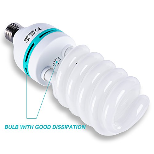 Image of EMART Full Spectrum Light Bulb, 105W Spiral CFL 5500k Daylight for Softbox Lighting Kit, Replacement Lamp for Photography Photo Video Studio, Household Use, Portrait Shooting -2PACK