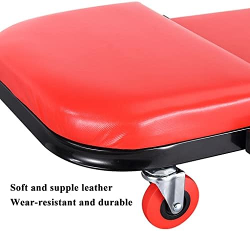 Heavy Duty Pneumatic Creeper Rollers, Adjustable Mechanic Stool with Tool Tray, 360° Swivel Casters, Comfortable Padded Seat for Garage Work and Auto Repair