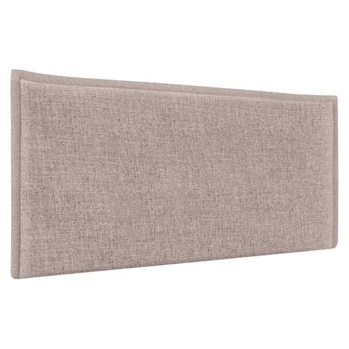 DHOME Cabecero de Lino Natural Liso con Ribete Cabezal Tapizado Cama Dormitorio Moderno Top Trending (Tierra, 95cm (Camas 80/90))