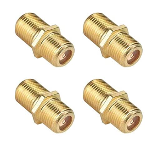ASCL 4 x F Socket Female Gold Plated Barrel Connector Coupler Joiner for TV Satellite Aerial Cable Lead Convertor