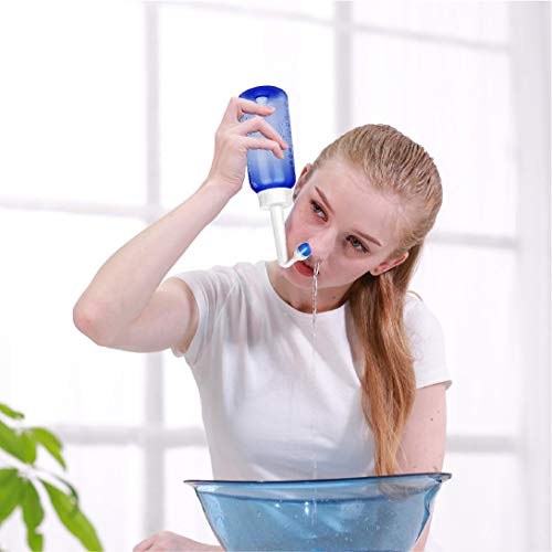 40 Nasal Salt + Neti Pot 300Ml + Moisturizing Nasal Sprayer [Daily Nose Care] + Waterproof Travel Bag - Nasal Wash Saline Packet Refills-Nose Cleaner-Sinus Rinse Bottle With Nasal Wash Salt Packets #TOP4